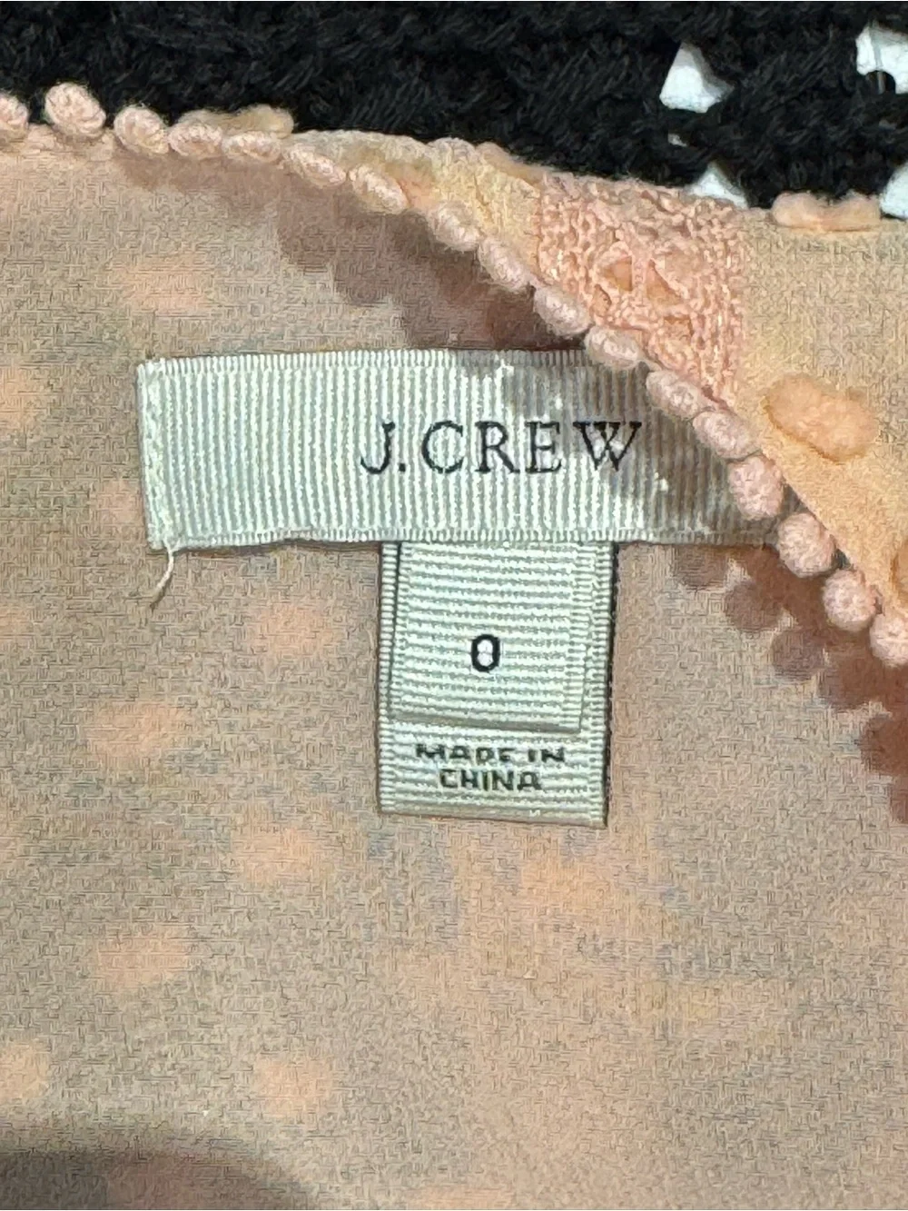 J. Crew 75% Silk 25% Cotton Peach Textured Swiss Dot Peasant Blouse CB1052